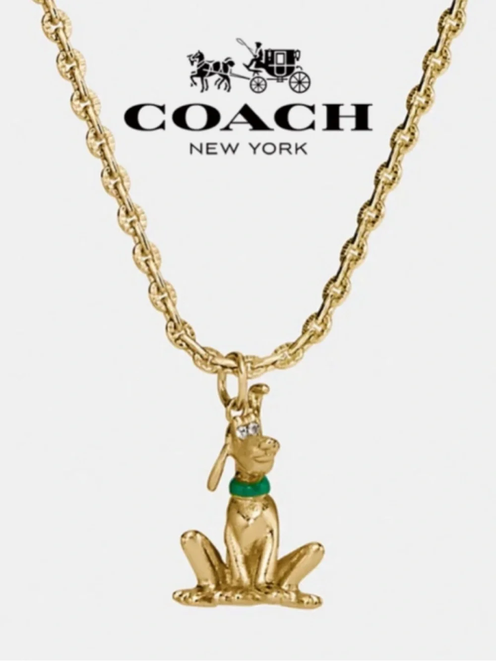 Disney X Coach Pluto Gold Plated And Braided Friendship Bracelet And Necklace